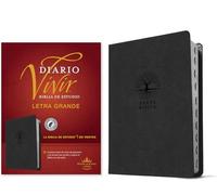 Biblia De Estudio Del Diario Vivir Rvr60, Letra Grande: Biblia De Estudio Del Diario Vivir Rvr60, Carbón, Letra Roja, Letra Grande, Sentipiel, )with Thumb Index and Ribbon Marker