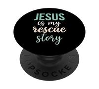 Biblia de fe Cristiana Jesús es mi Historia de Rescate PopSockets PopGrip Adhesivo
