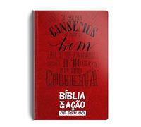 BIBLIA EM ACAO DE ESTUDO VERSAO MENSAGEM LUXO VERMELHA