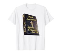 Biblia Instrucciones básicas Antes de Salir de la Tierra Fe Religión Camiseta gráfica económica