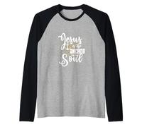 Biblia Jesús es el Ancla en mi Alma Oración Cristiano Camiseta Manga Raglan