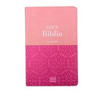 Biblia NVI Peninsular Letra Grande Castellano España Rosa/Rosa Tamaño Manual Piel Italiana Fácil Comprensión