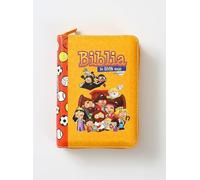 Biblia para ninos Mi Gran Viaje ilustrada reina valera 1960 Tamano bolsillo Imitación Piel naranja con cierre indice