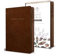 Biblia Reina Valera 1960 letra grande. Símil piel canela, cremallera, tamaño manual / Spanish Bible RVR 1960. Handy Size, Large Print, Leathersoft, Brown Zip