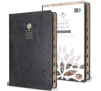 Biblia Reina Valera 1960 letra grande. Símil piel negro, índice, tamaño manual / Spanish Bible RVR 1960. Handy Size, Thumb Index, Large Print, Black Leat