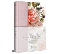 Biblia Reina Valera 1960 letra grande. Tapa Dura, Tela rosada con flores, tamaño manual / Bible RVR 1960. Handy Size, Large Print, Hardcover, Pink