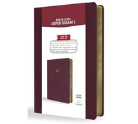 Biblia Reina Valera letra súper gigante, símil piel vinotinto / Spanish Bible Re ina Valera Super Giant Print, Burgundy Leathersoft