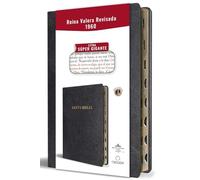 Biblia Reina Valera Revisada 1960 letra súper gigante, símil piel negro con índice / Spanish Bible RVR 1960 Super Giant Print, Black Leathersoft w/ ... De Cristo En Rojo, Concordancia Amplia