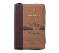Biblia RVR 1960 Imitación Piel Con Cierre Letra Gigante 14 pts Café/Café Alzaré mis ojos Salmos 121:1-2 Tamaño Manual Con Ayudas y Mapas