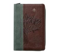 Biblia RVR 1960 Imitación Piel Con Cierre Letra Gigante 14 pts Café/Café Olivo Salmos 52:8 Tamaño Manual Con Ayudas y Mapas