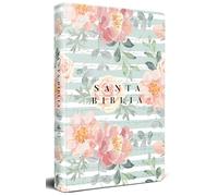 Biblia Reina Valera 1960 letra grande, tamaño manual, tapa dura rosas rosadas / Spanish Bible RVR 1960 Handy Size Large Print HC pink roses