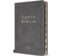Biblia RVR 1960 letra grande tamaño manual, Piel gris con índice / Spanish Bible RVR 1960 Handy Size Large Print Leathersoft Gray with index