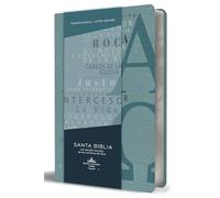Biblia RVR 1960 letra grande tamaño manual, simil piel azul Alpha Omega con nombres de Dios / Spanish Bible RVR 1960 Handy Size Large Print Leathersoft