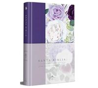 Biblia RVR1960 letra grande Tapa dura y tela moradacon flores tamaño manual / Sp anish Bible RVR 1960 Handy Size Large Print Hardcover Cloth with Purple Floral