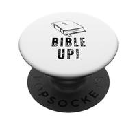 Biblia! Tipografía y Libro con diseño Cristiano Cruzado PopSockets PopGrip Adhesivo