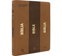 Biblia Trilíngue Português English Inglés NAA ESV RVC Marrón Símil Piel (Edición en inglés y español)