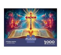 Biblia y Cruz 1000 Piezas PuzzlesHoly Bible Cross Rompecabezas Coloridos Challenge Puzzle Adultos Y Niños +14 Años Colores Variados38x26cm/1000pcs