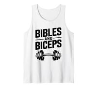 Biblias y bíceps Fe Fitness Motivacional Camiseta sin Mangas