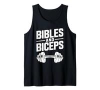 Biblias y bíceps Fe Fitness Motivacional Camiseta sin Mangas