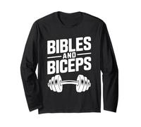 Biblias y bíceps Fe Fitness Motivacional Manga Larga