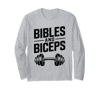 Biblias y bíceps Fe Fitness Motivacional Manga Larga