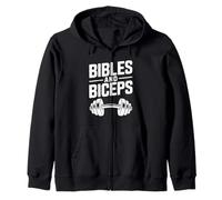 Biblias y bíceps Fe Fitness Motivacional Sudadera con Capucha