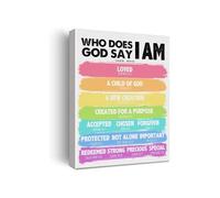 Biblical Truths for Kids Christian Wall Art Canvas Painting Bible Verse Print Inspirational Affirmations for Childrens Room Sunday School Nursery Home Decor(Unframed,12x18inch(30x45cm))