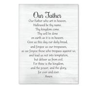 Biblical Wall Art Print, The Lord's Prayer in Rustic Black on Canvas, Christian Home Decor for Prayer & Meditation, Bedroom, Office, Solace & Peace(Unframed,08x12inch(20x30cm))