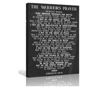 Biblical Warrior Prayer Art, Modern Ephesians 6 10-18 Poster Print, Armor of God Scripture Decor for Bedroom Living Room(Framed,16x24inch(40x60cm))