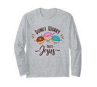 Bíblico Juego de Palabras Donut Preocuparse Confianza en Jesús Fe Cristiana Humor Manga Larga