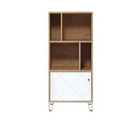 Biblioteca 1 puerta y 4 estantes blanco mate h136 cm - touch