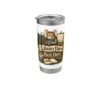 biblioteca Days Best tiny mouse books carnet de Vaso térmico de acero inoxidable de doble pared