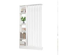 Biblioteca divisora moderna de color blanco para sala de estar, divisor de pasillo de madera de 47.2 pulgadas con estantes elegantes muebles de columna de entrada