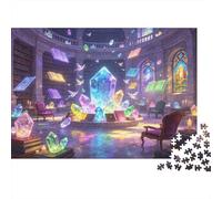 Biblioteca Fantástica de Cristal Puzzle de 1000 Piezas Papel Puzzle para Adultos Escena Mágica Juego de Puzzle 1000 Piezas Relajación Regalo 70x50cm/1000pcs