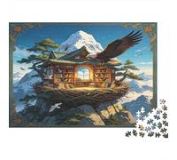 Biblioteca Fantástica en la Montaña Puzzle de 1000 Piezas Papel Puzzle para Adultos Paisaje Natural Mágico Juego de Puzzle 1000 Piezas Familia Regalo 70x50cm/1000pcs