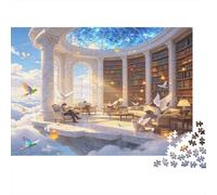 Biblioteca Fantástica Escena Celestial Puzzle de 1000 Piezas Juego de Puzzle 1000 Piezas Papel para Adultos Relajación Concentración Decoración Regalo Familiar 52x38cm/1000pcs