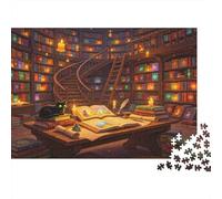 Biblioteca Fantástica Libros Puzzle de 1000 Piezas Papel para Adultos Sala Mágica Juego Relajación Familia Regalo Hogar 70x50cm/1000pcs