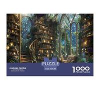 Biblioteca Fantástica Puzzle de 1000 Piezas Papel para Adultos Bosque Nocturno Puzzle para Toda la Familia Relajación 52x38cm/1000pcs