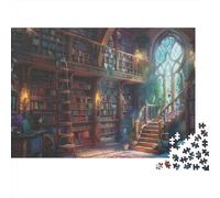 Biblioteca Fantástica Puzzle de 1000 Piezas Papel para Adultos Estantería Set de Puzzle 1000 Piezas Relax Regalo Decoración 38x26cm/1000pcs
