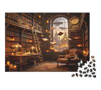 Biblioteca Fantástica Puzzle de 1000 Piezas Papel para Adultos Sala de Lectura Mágica Juego de Puzzle 1000 Piezas Relajación Hogar Regalo 70x50cm/1000pcs