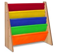 Biblioteca Infantil de 4 Niveles Multicolor de Tela Colorida con fácil Acceso a Libros para niños - Biblioteca Infantil - Color arcoíris Almacenamiento de habitación