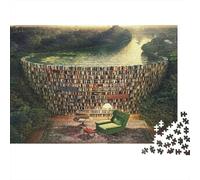 Biblioteca Libro Fantasía Rompecabezas de 1000 Piezas Estimulación Mental para Adultos Estante Gigante Valle Paisaje Premium Grueso Resistente Desafiante Alivio del Estrés 38x26cm/1000pcs