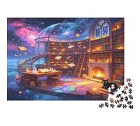 Biblioteca Mágica Fantástica Puzzle de 1000 Piezas Papel para Adultos Cielo Nocturno de Ensueño Juego de Puzzle 1000 Piezas Relajación Regalo Decoración 70x50cm/1000pcs