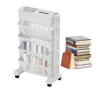 Biblioteca móvil sobre Ruedas - Carro de 5 Niveles para Profesores Multiusos | Carrito de Almacenamiento extraíble Grande con Ruedas para salón, Mochila Escolar
