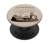 Bibliotecaria acogedora de Cat Coffee Prefiero Estar Leyendo un Libro PopSockets PopGrip Adhesivo