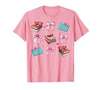 Bibliotecaria, Biblioteca, Libros, niña, Coqueta, Lazo Rosa, mamá Camiseta