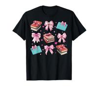 Bibliotecaria, biblioteca, libros, niña, coqueta, lazo rosa, mamá Camiseta