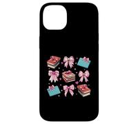 Bibliotecaria, biblioteca, libros, niña, coqueta, lazo rosa, mamá Carcasa para iPhone 14 Plus