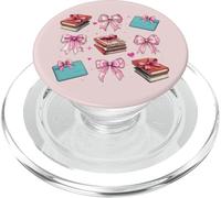 Bibliotecaria, Biblioteca, Libros, niña, Coqueta, Lazo Rosa, mamá PopSockets PopGrip para MagSafe
