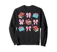 Bibliotecaria, biblioteca, libros, niña, coqueta, lazo rosa, mamá Sudadera